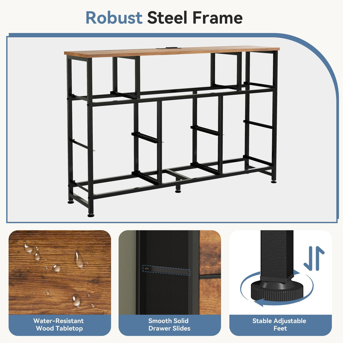 LED TV Stand Dresser with Charging Station Y8711