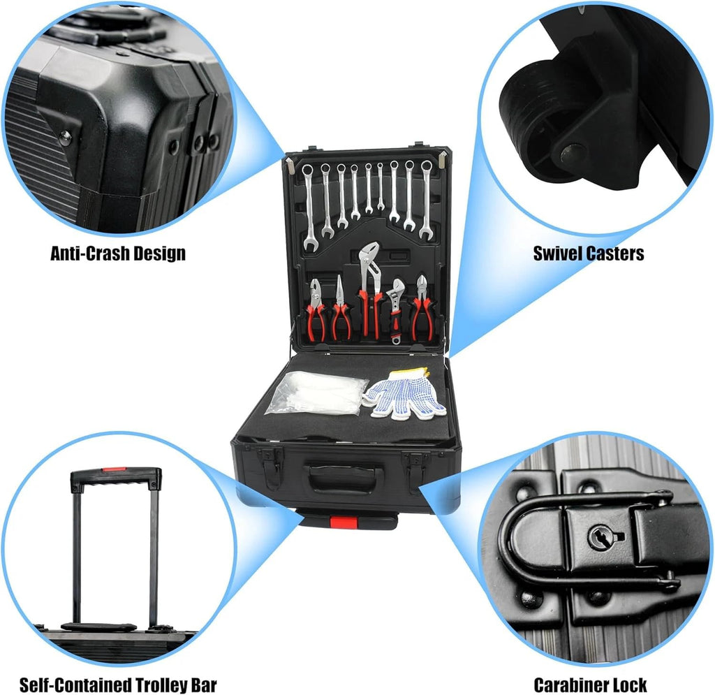 799pcs Aluminum Trolley Case Tool Set Silver O474836
