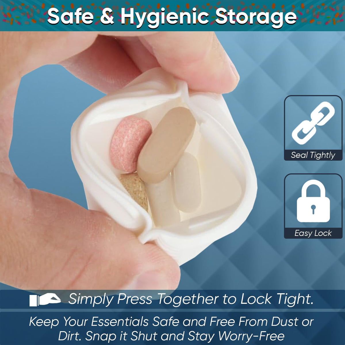 Small Pill Pouch with Easy Open & Secure Closure T9074