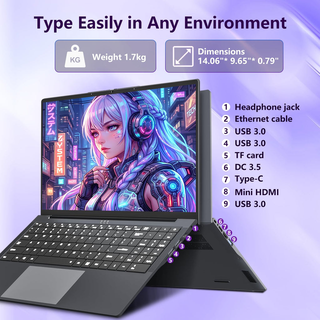 16GB RAM 256GB SSD Core i5 16" IPS FHD Laptop Computer B61699