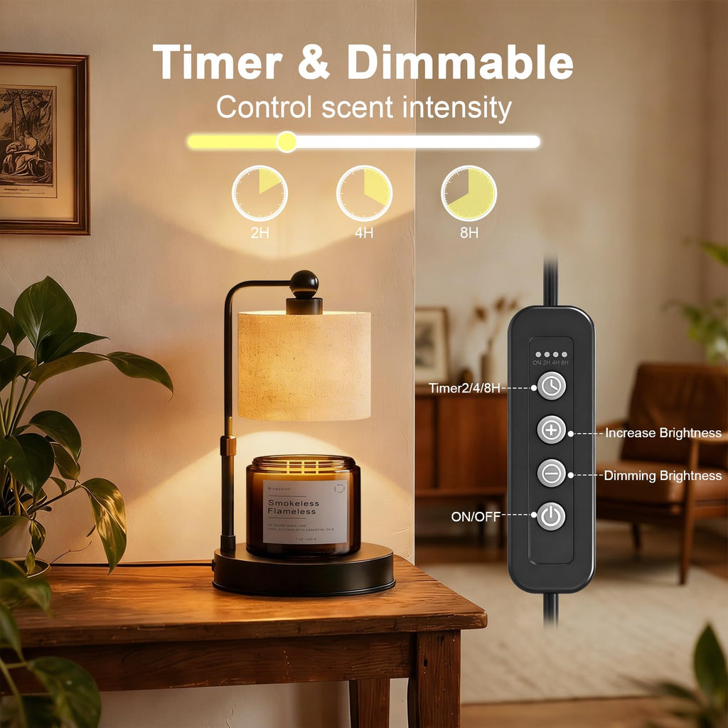 Black Dimmable Candle Warmer Lamp with Timer A4630