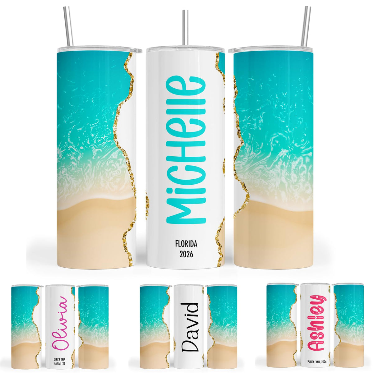 20 oz Custom Skinny Tumbler with Lid & Straw G3071