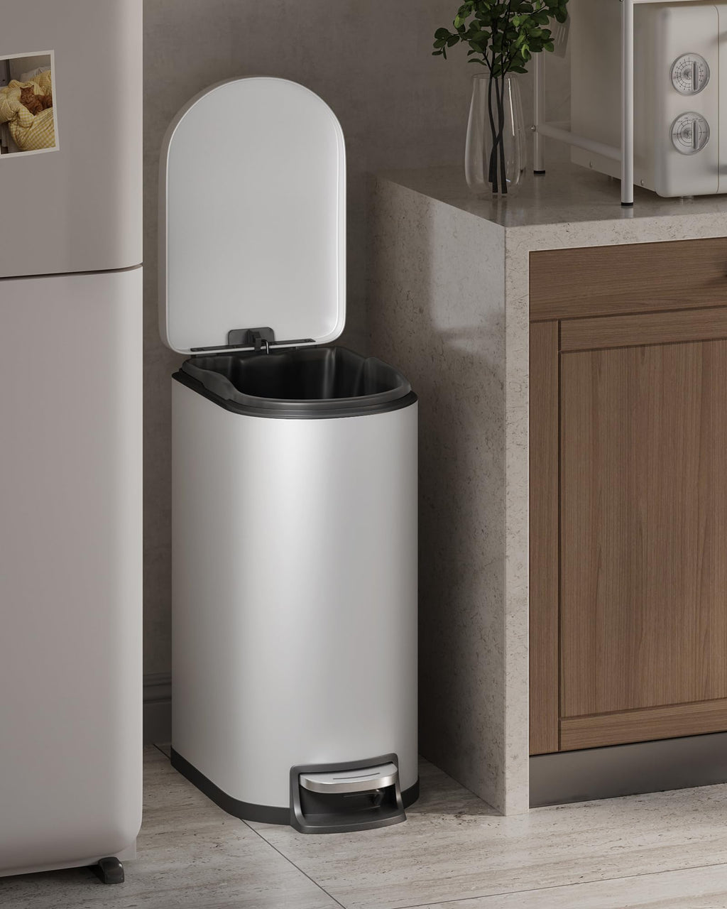 13.2 Gallon Stainless Steel Kitchen Trash Can T10378
