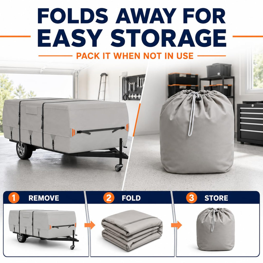 Water-Resistant Pop Up Camper Cover with Straps X863