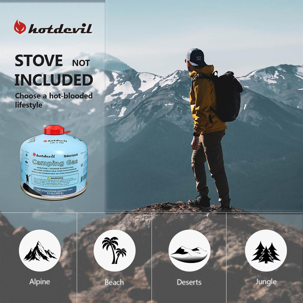 Isobutane Fuel Canister 230 Gram Camping Stove Fuel 8.1oz 4 packs I686902