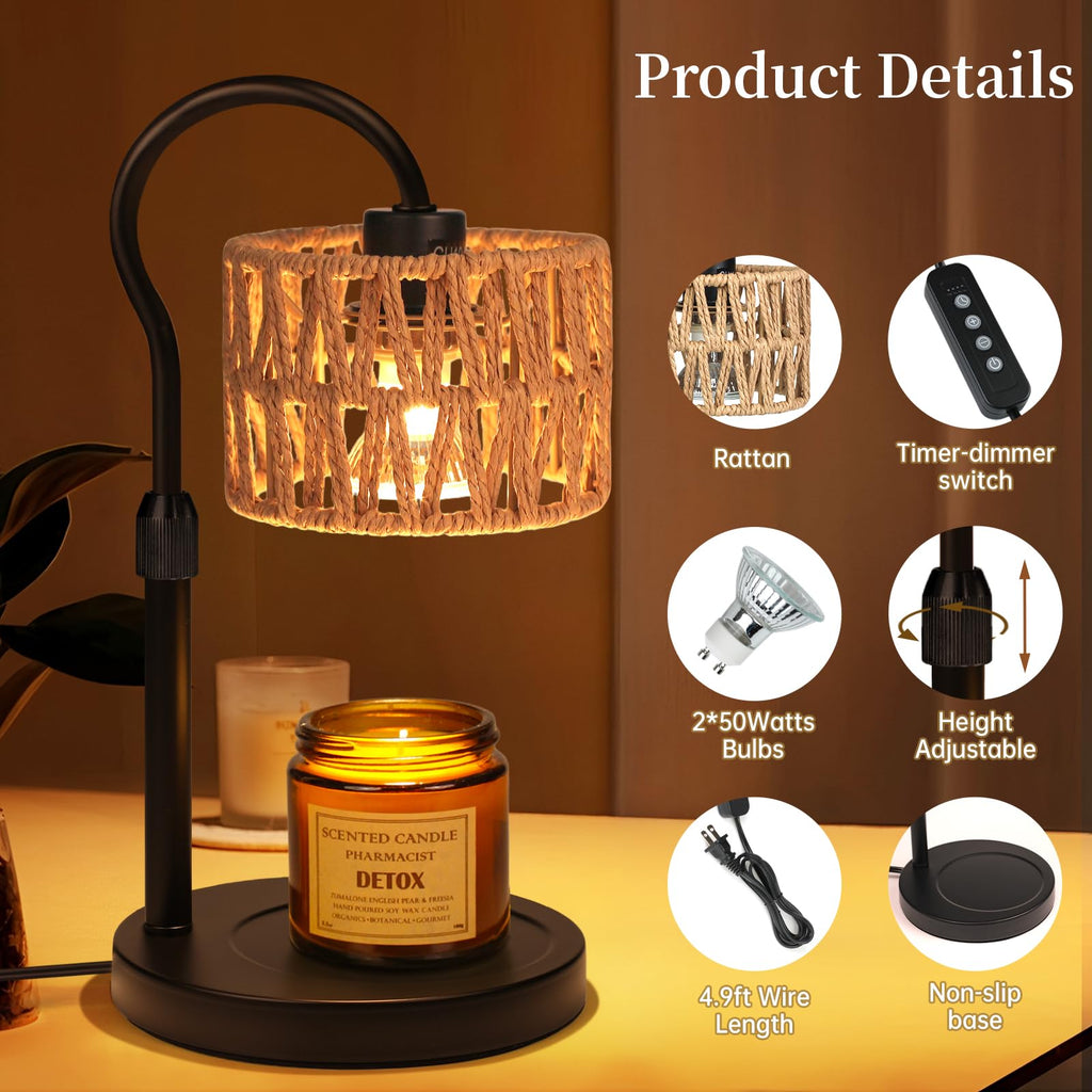 Adjustable Candle Warmer Lamp with 2 Bulbs J333385