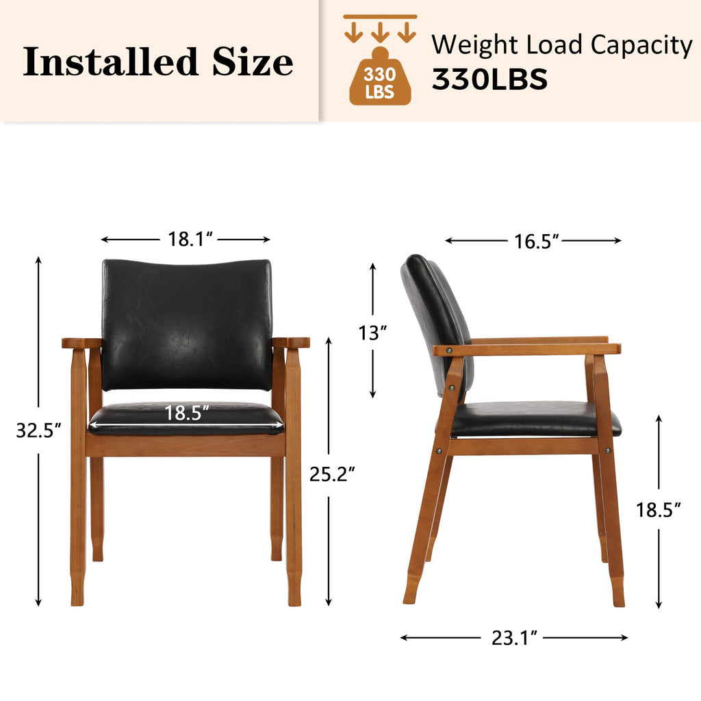Black PU Leather Dining Chairs Set of 4 I9134