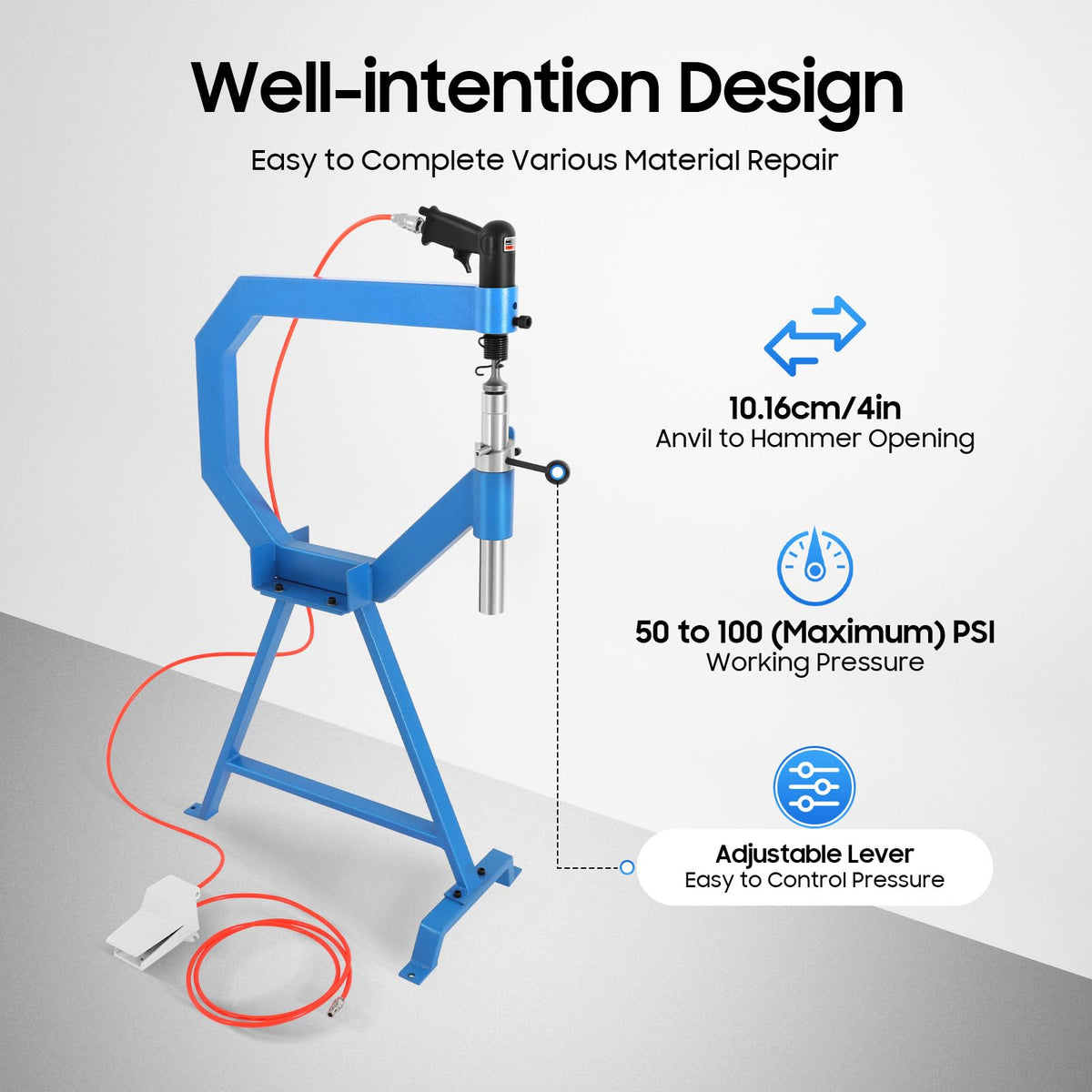 Pneumatic Planishing Hammer with Foot Pedal & Steel Stand X916462