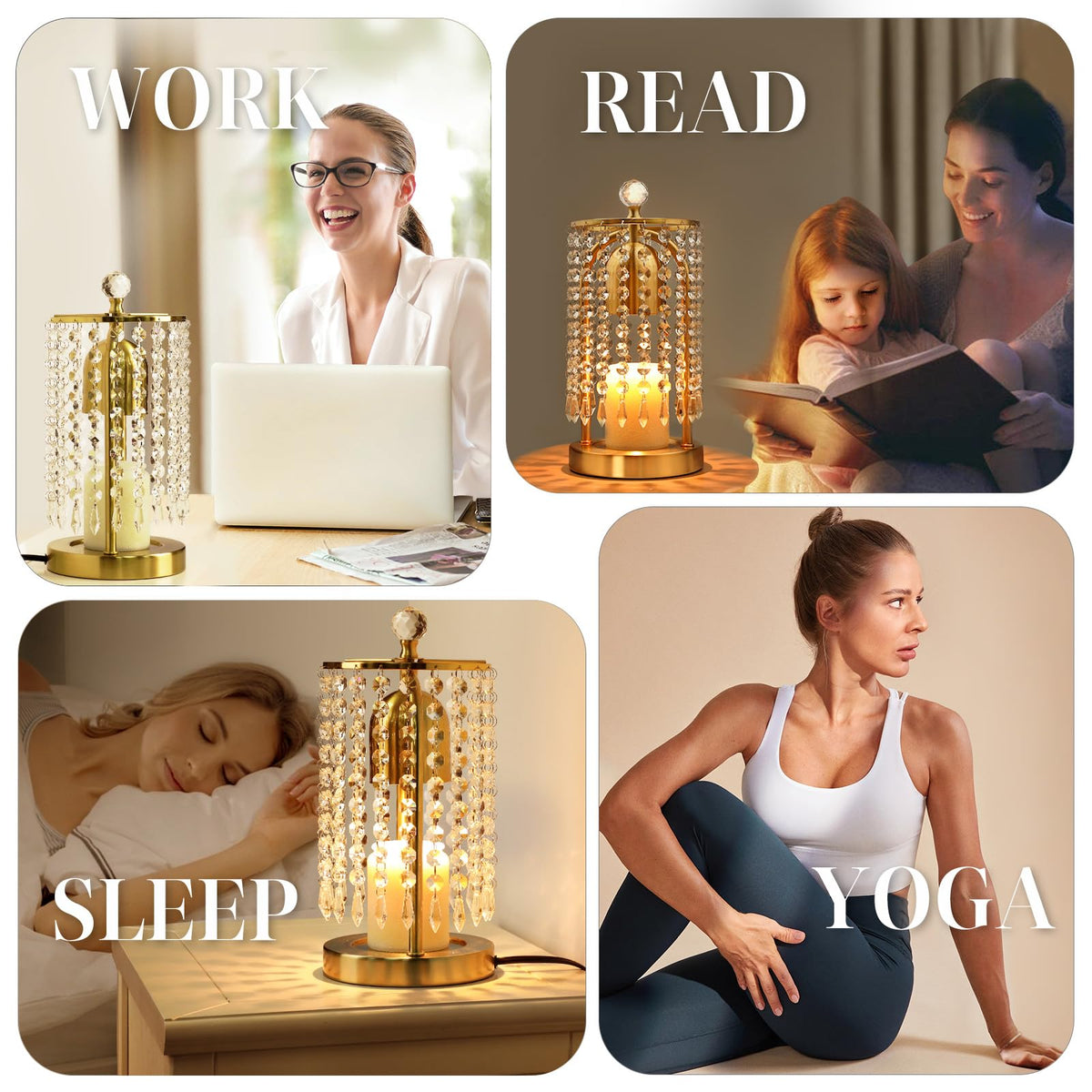 Gold Candle Warmer Lamp with Timer and Dimmer J981086