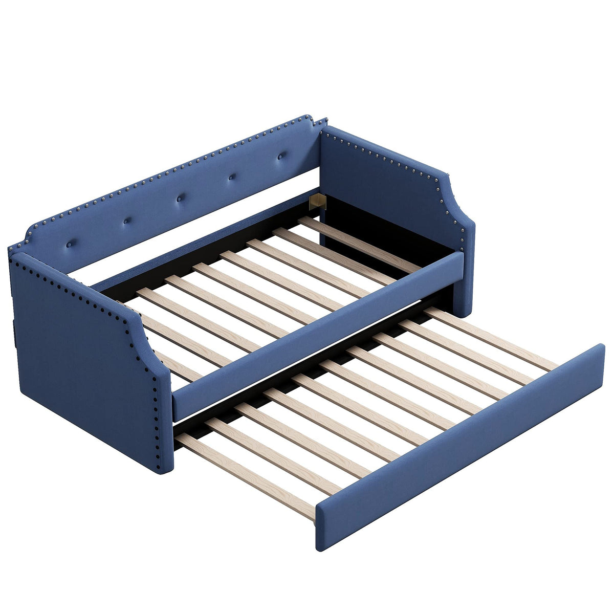 Blue Upholstered Daybed with Trundle Z41714