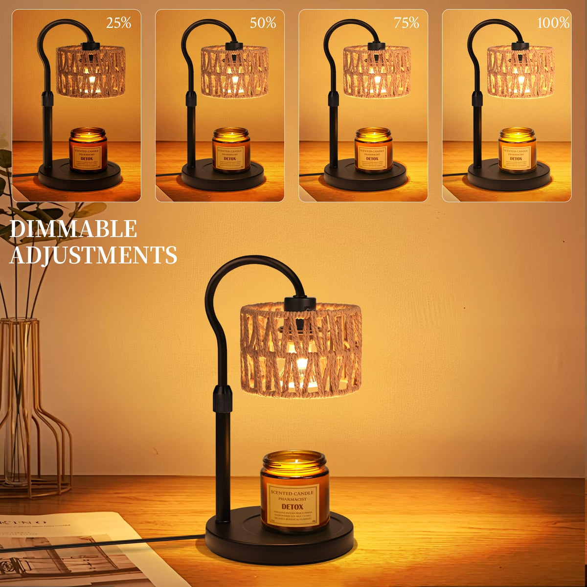 Adjustable Candle Warmer Lamp with 2 Bulbs J333385