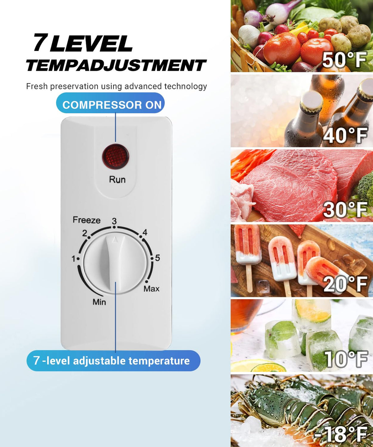 5.0 cu.ft Chest Freezer with Temperature Control F901