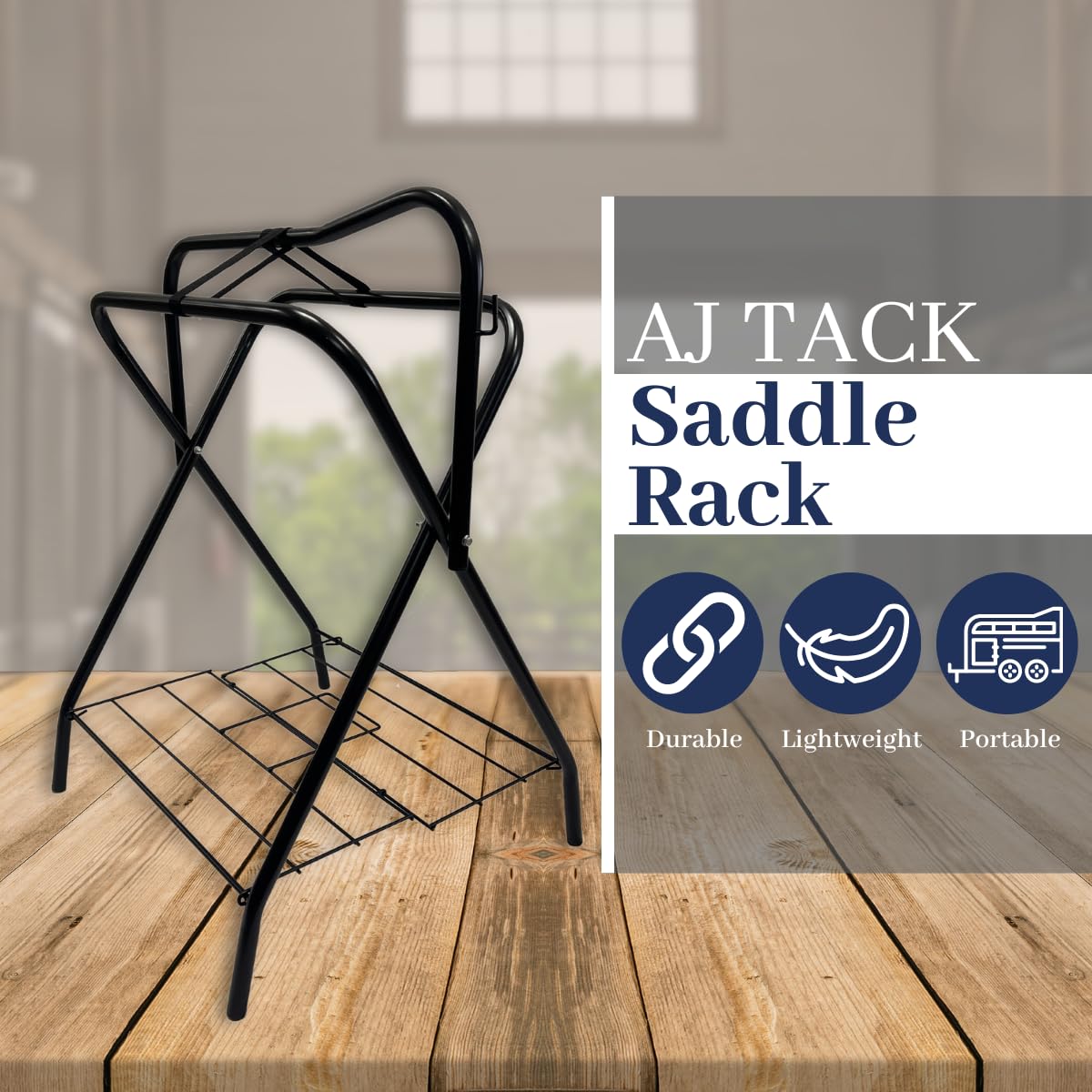 Portable Folding Saddle Rack Powder-Coated Steel M20907