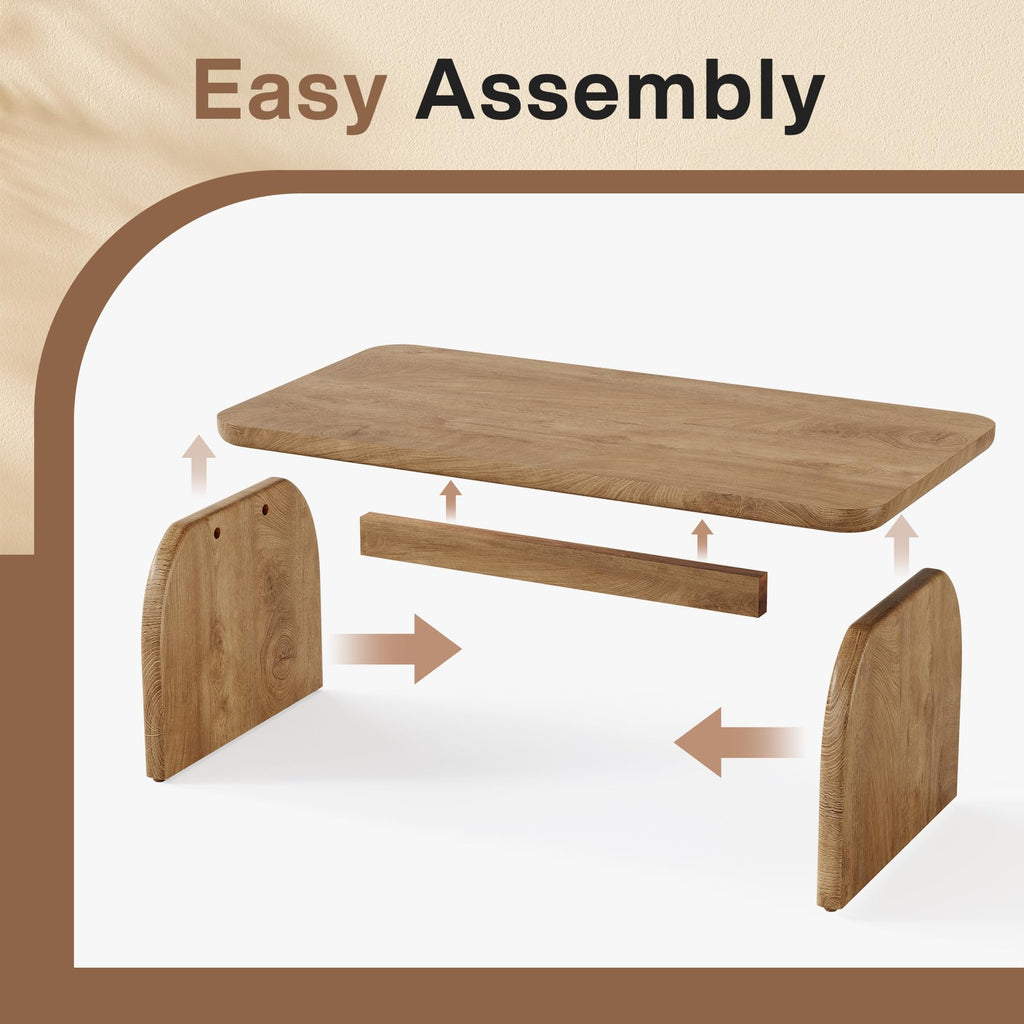 47-Inch Natural Brown Wood Coffee Table G62308
