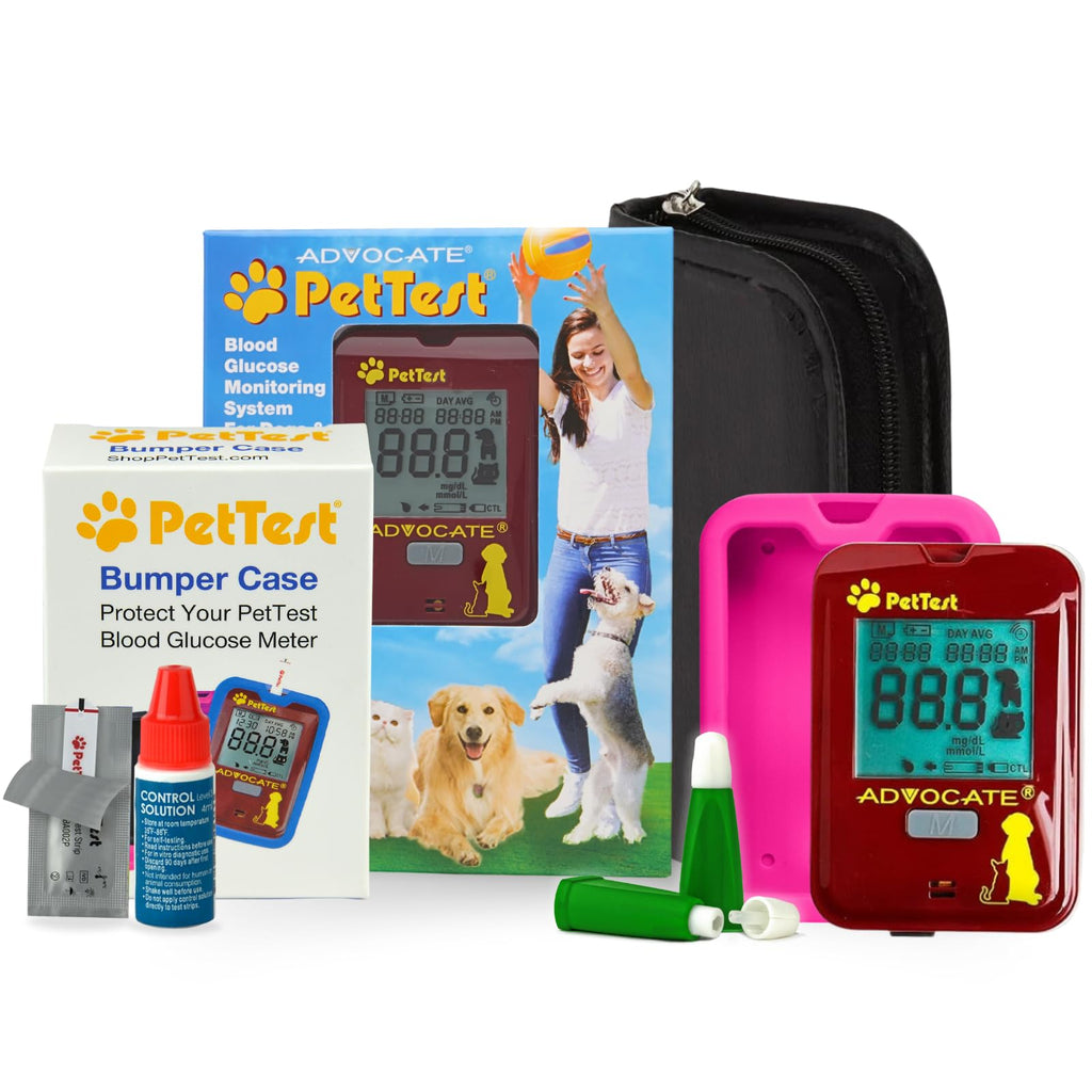 Pet Glucose Monitor Kit and Pink Bumper Case X543