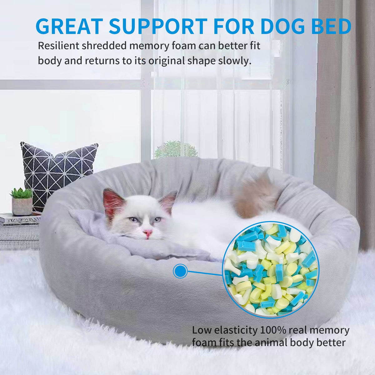 11lbs Shredded Memory Foam Bean Bag Filler D643