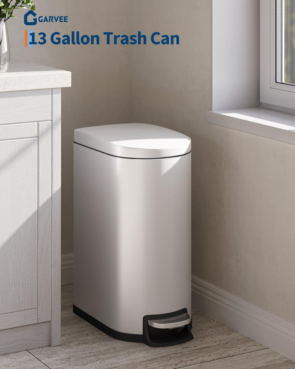 13.2 Gallon Stainless Steel Kitchen Trash Can T10378