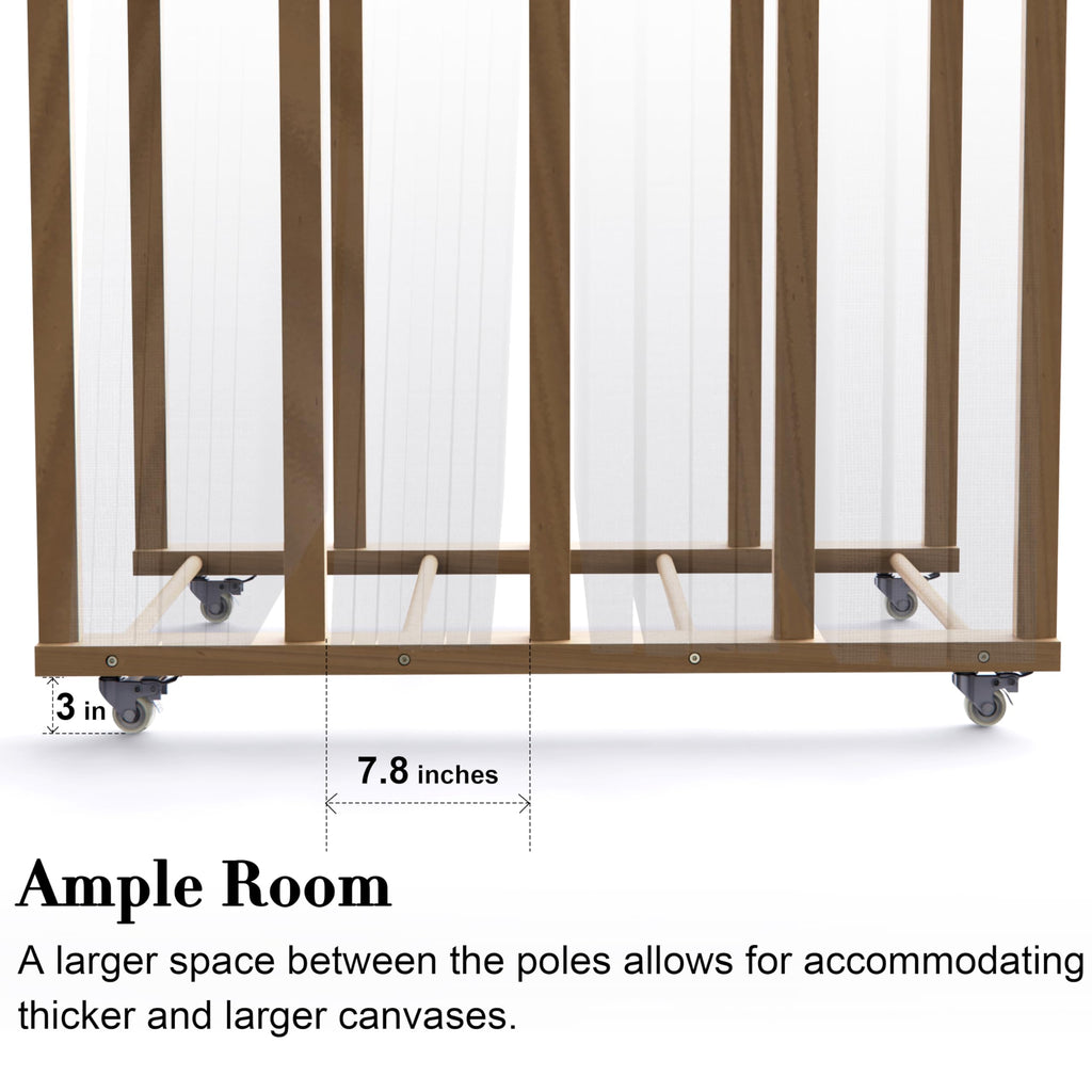 Art Canvas Storage Rack with Handle & Caster Wheels O23977