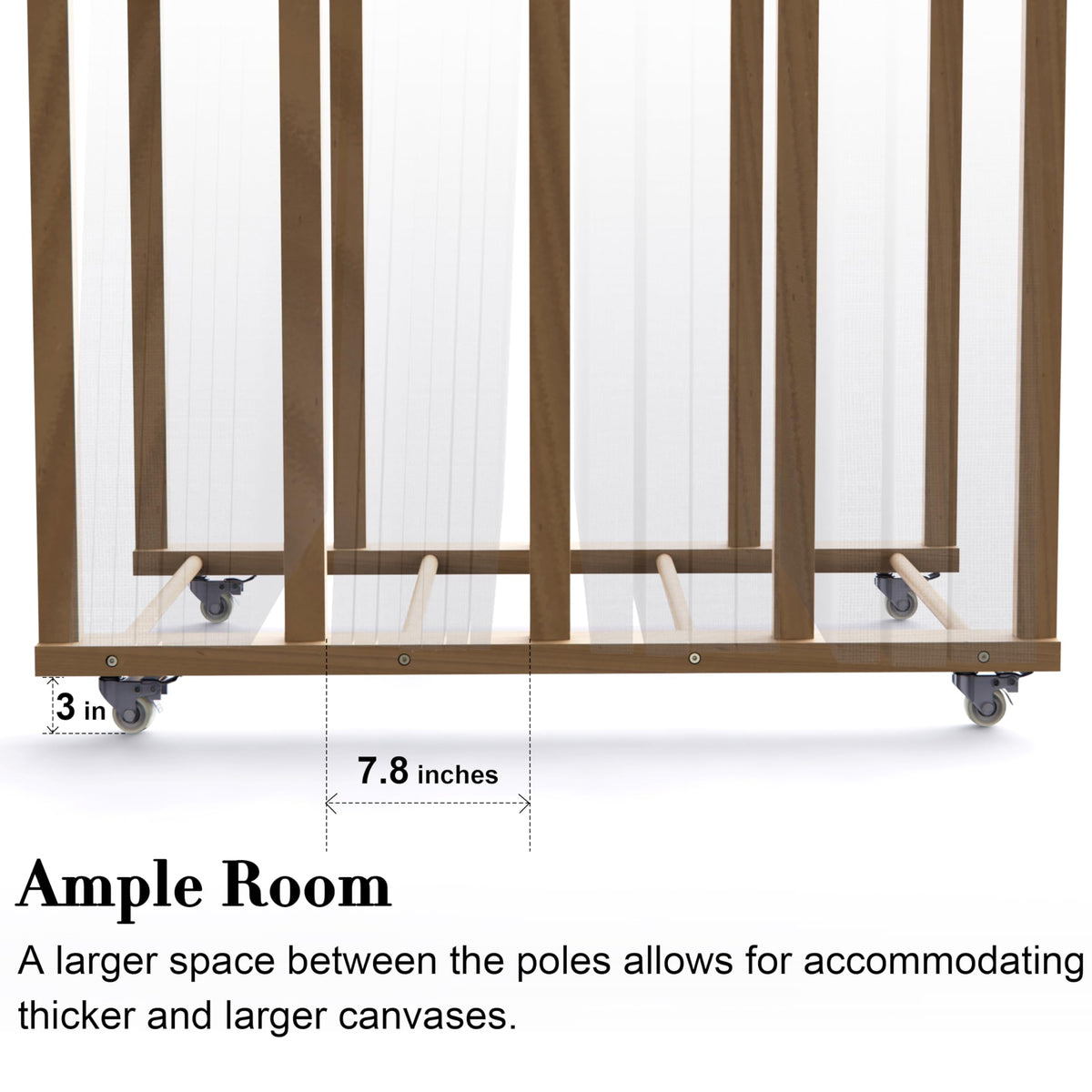 Art Canvas Storage Rack with Handle & Caster Wheels O23977