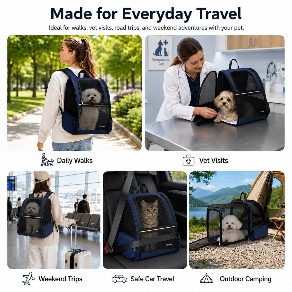 Blue Expandable Cat Carrier Backpack E8145