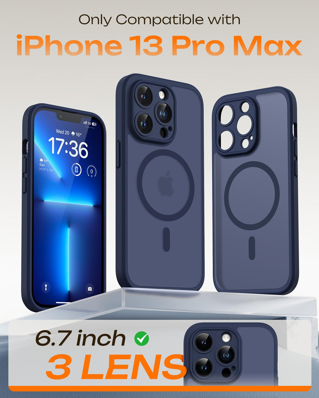 Dark Blue iPhone 13 Pro Max Case B877305