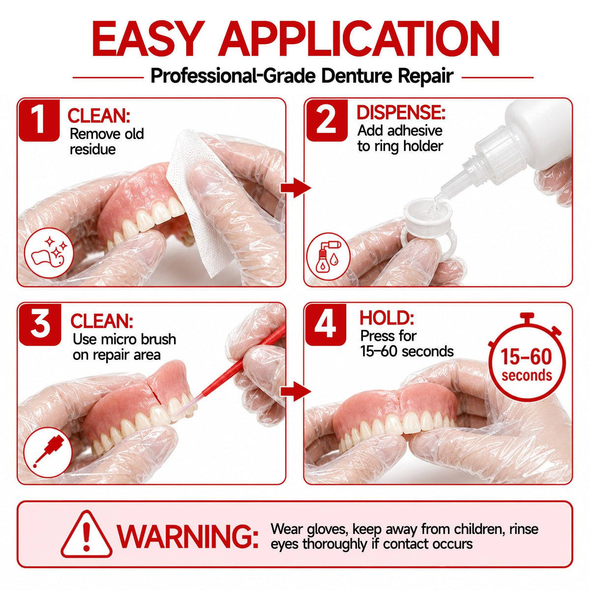 Fast-Setting Dental Bonding Glue Kit 1oz W94386