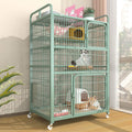 4-Tier Metal Wire Cat Cage with Wheels V385