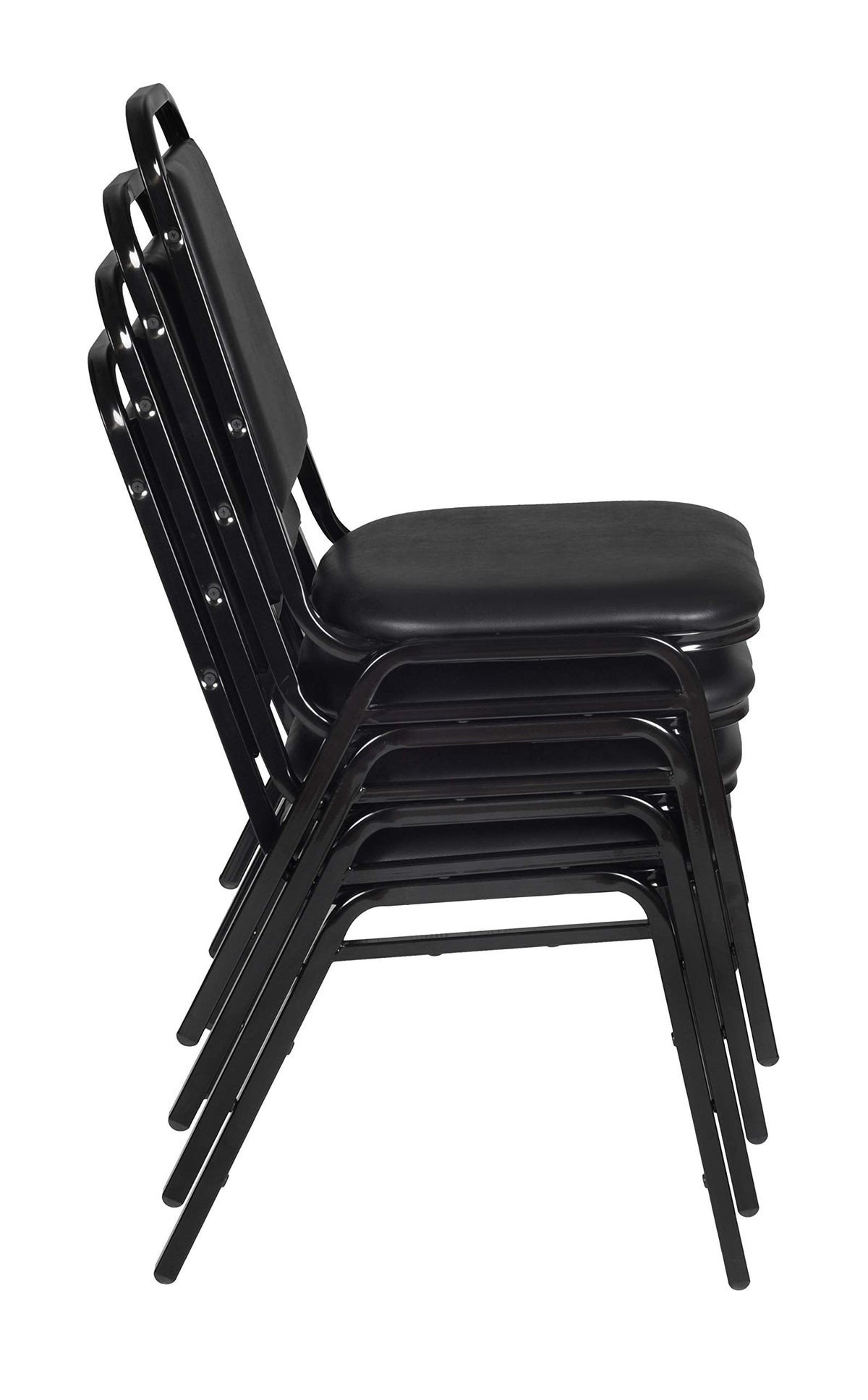 Black 4 Pack Stackable Cushioned Vinyl Chair X793