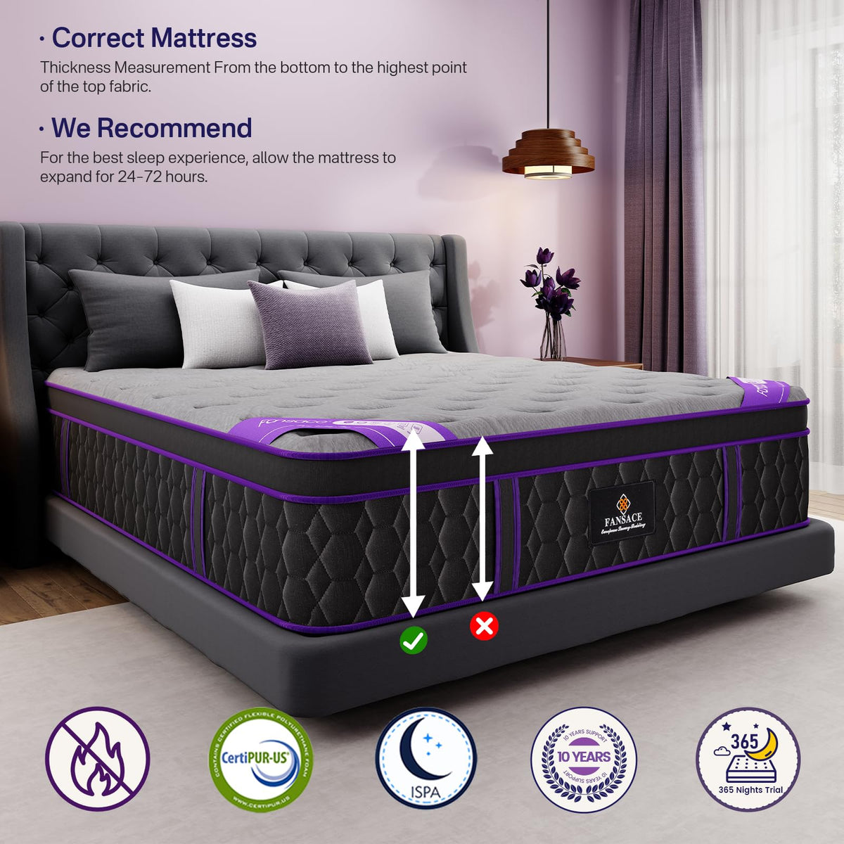 12 Inch Full Size Hybrid Mattress K3383