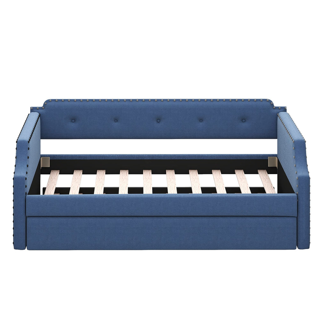Blue Upholstered Daybed with Trundle Z41714