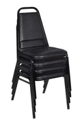Black 4 Pack Stackable Cushioned Vinyl Chair X793