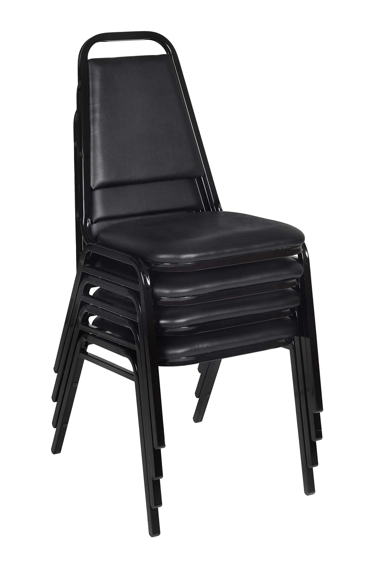 Black 4 Pack Stackable Cushioned Vinyl Chair X793