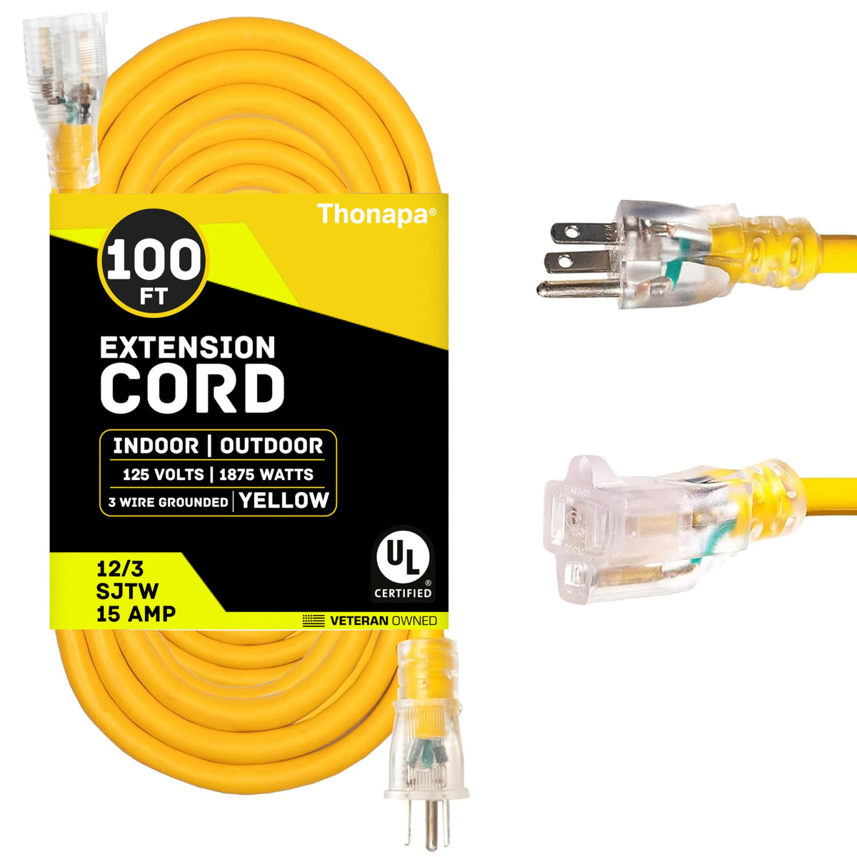 100 Foot Heavy Duty Yellow Extension Cord G637