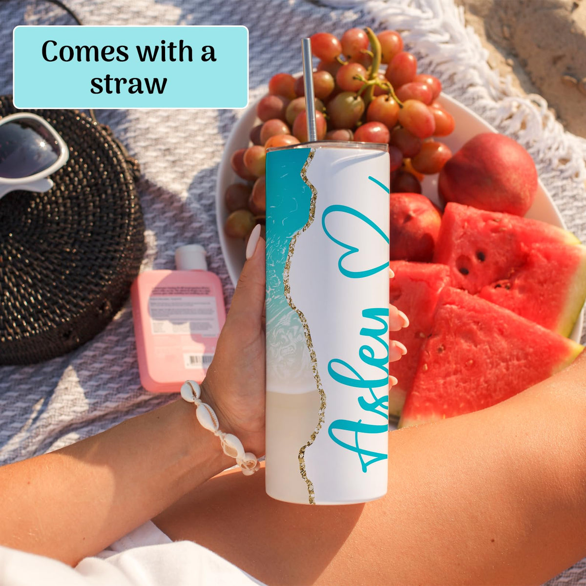 20 oz Custom Skinny Tumbler with Lid & Straw G3071