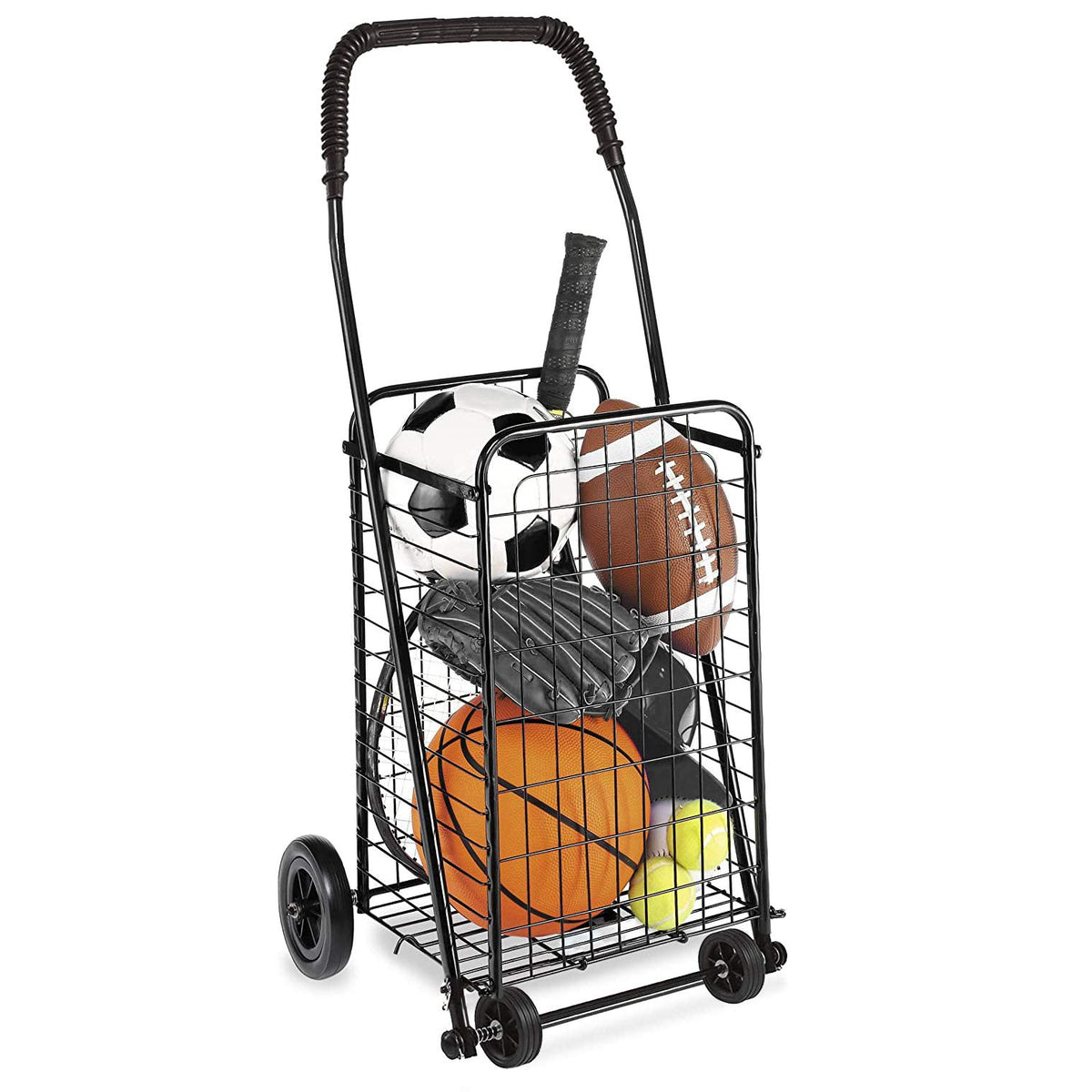 Black Foldable Utility Cart with Wheels I42325