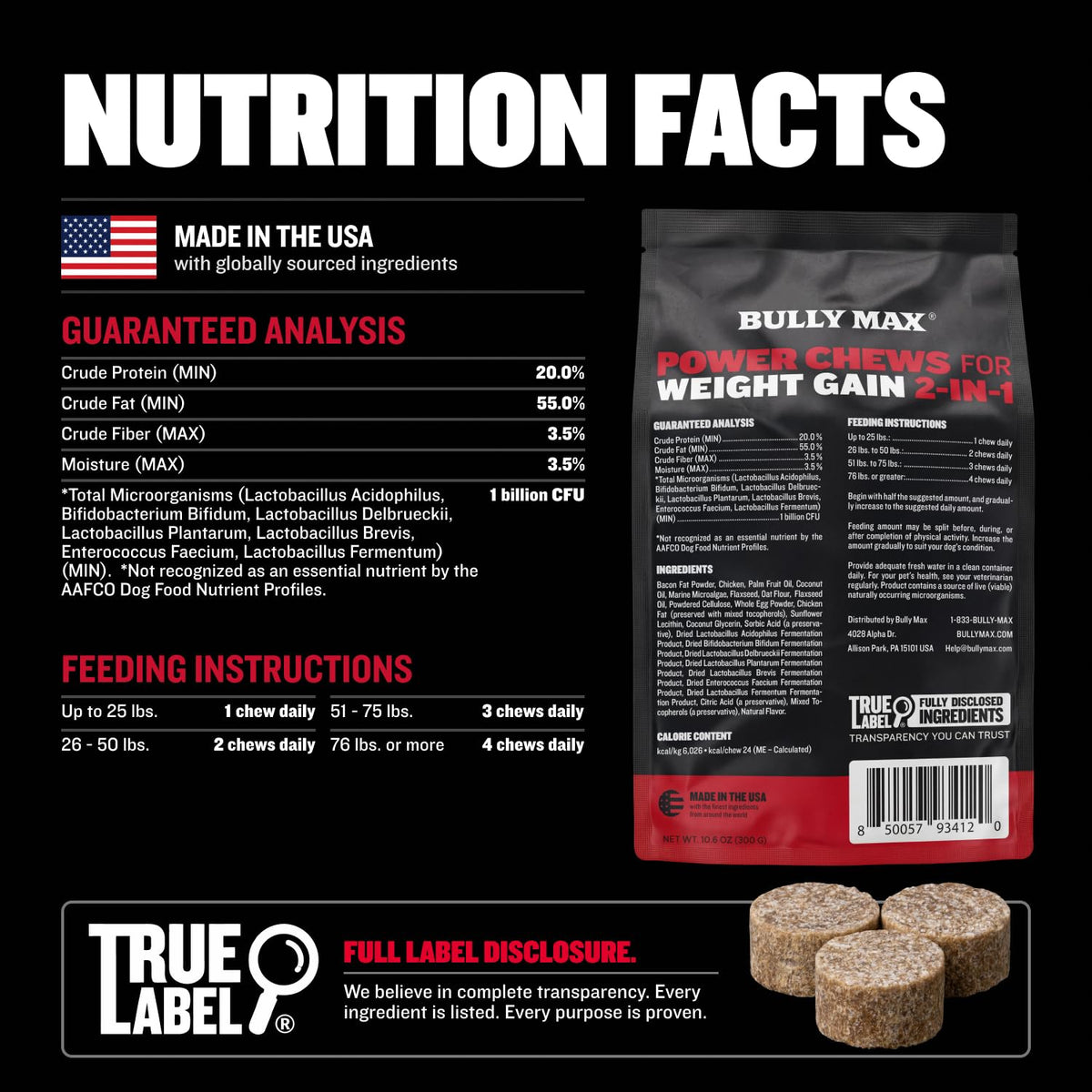 High Calorie Dog Weight Gainer Soft Chews 75 Chews B898234
