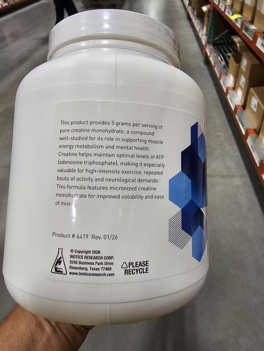 Creatine Monohydrate 5g Micronized Powder 15.9oz O885528