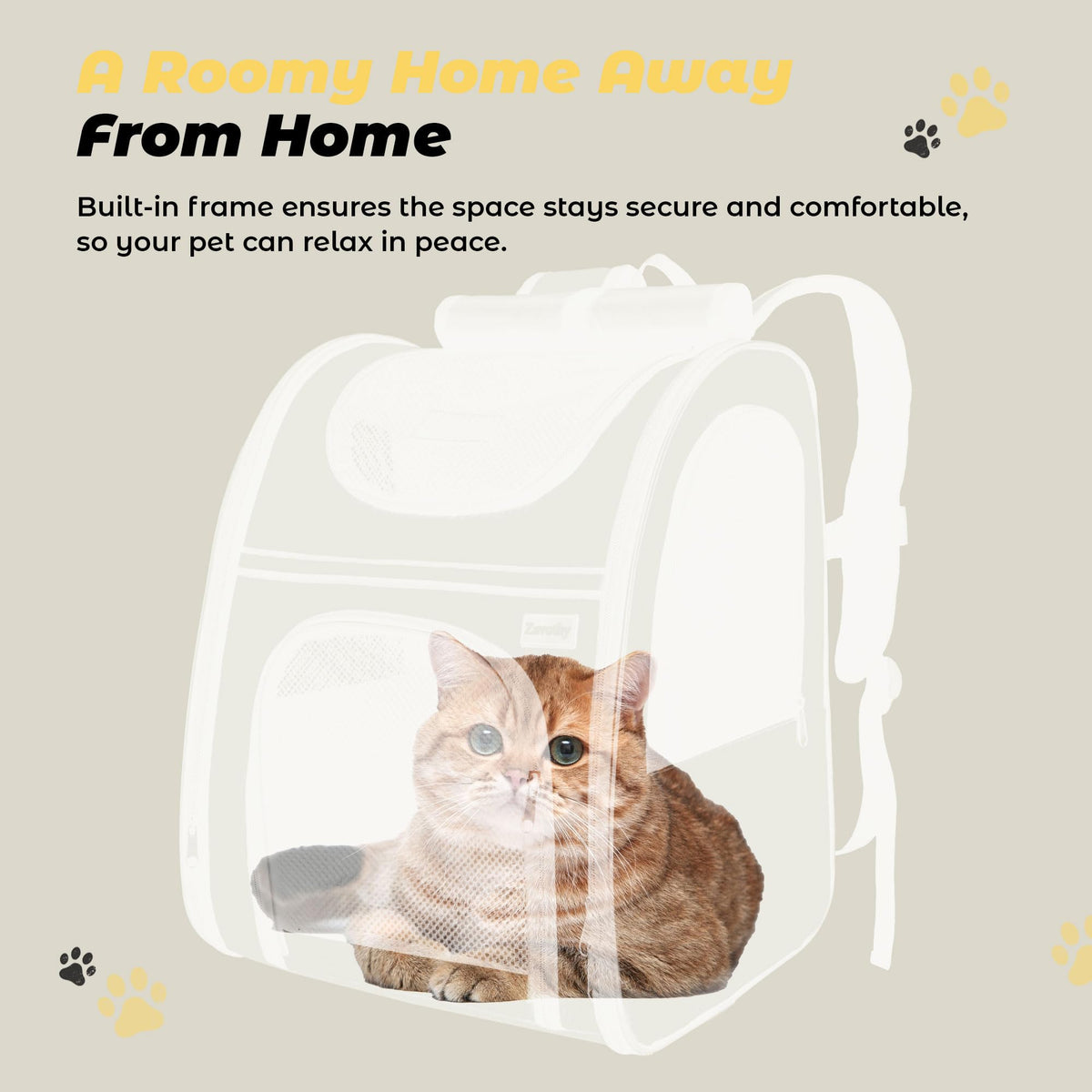 Expandable Airline Approved Cat Backpack Carrier with Breathable Mesh D44810