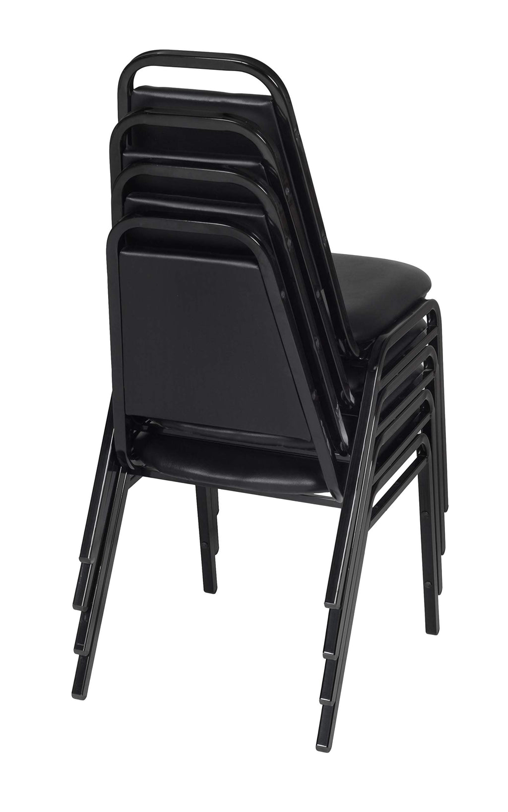 Black 4 Pack Stackable Cushioned Vinyl Chair X793