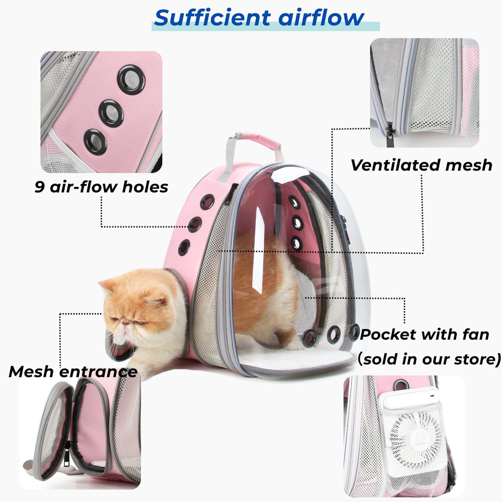 Expandable Cat Backpack with Mini Fan H989854