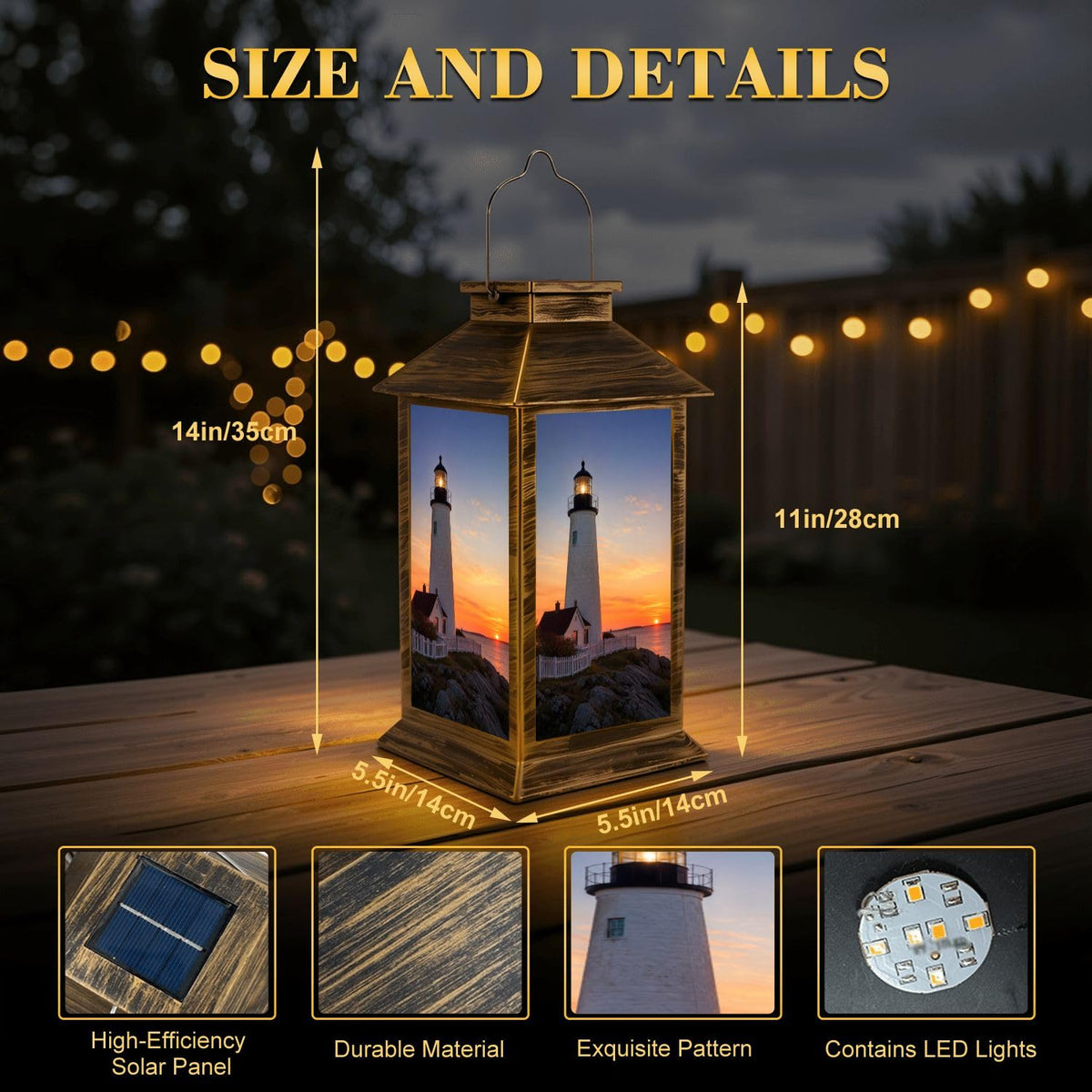 Solar Lantern Outdoor Waterproof LED Hanging Solar Lights Q6712