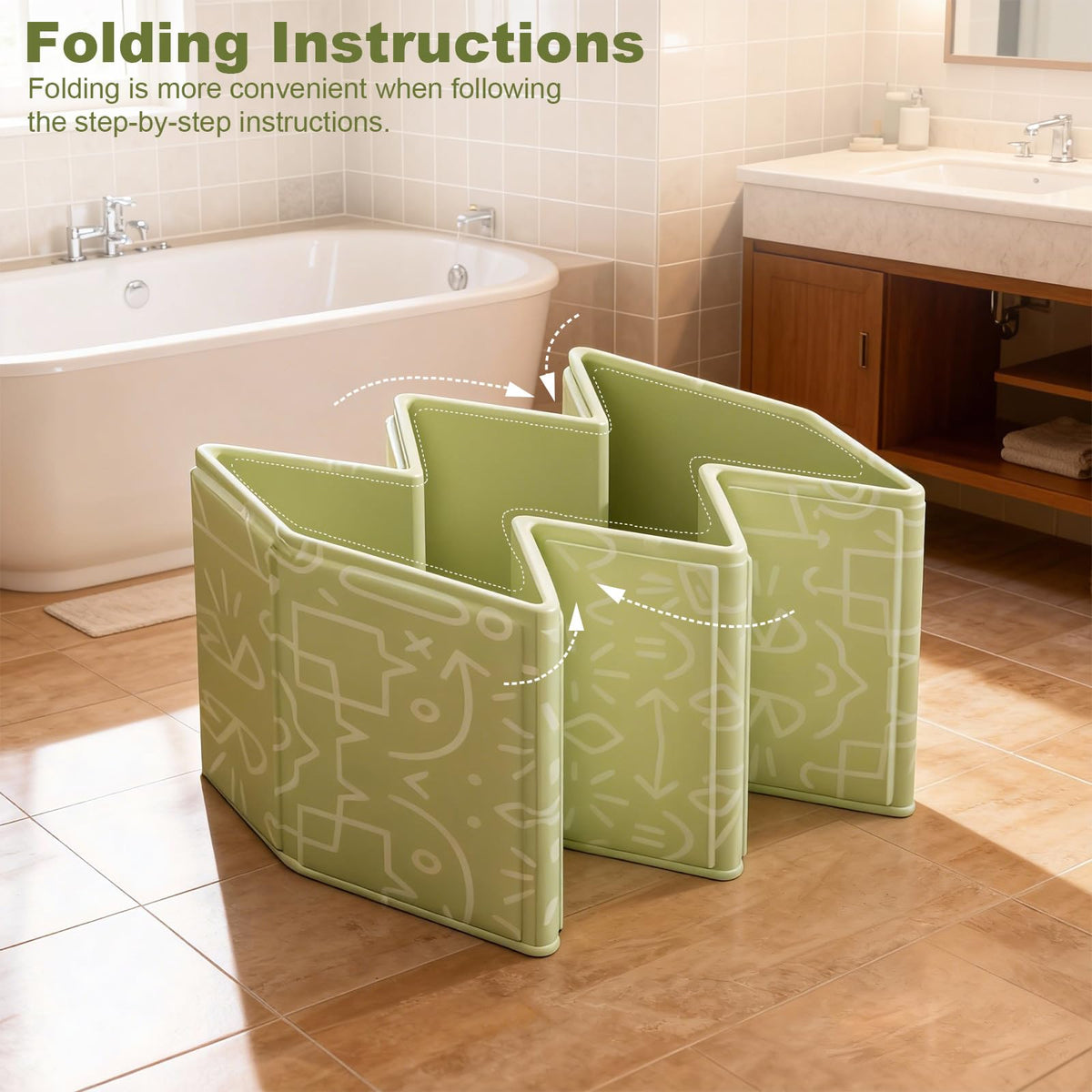 Foldable Dog Bathtub with Side Drain Plug A36531