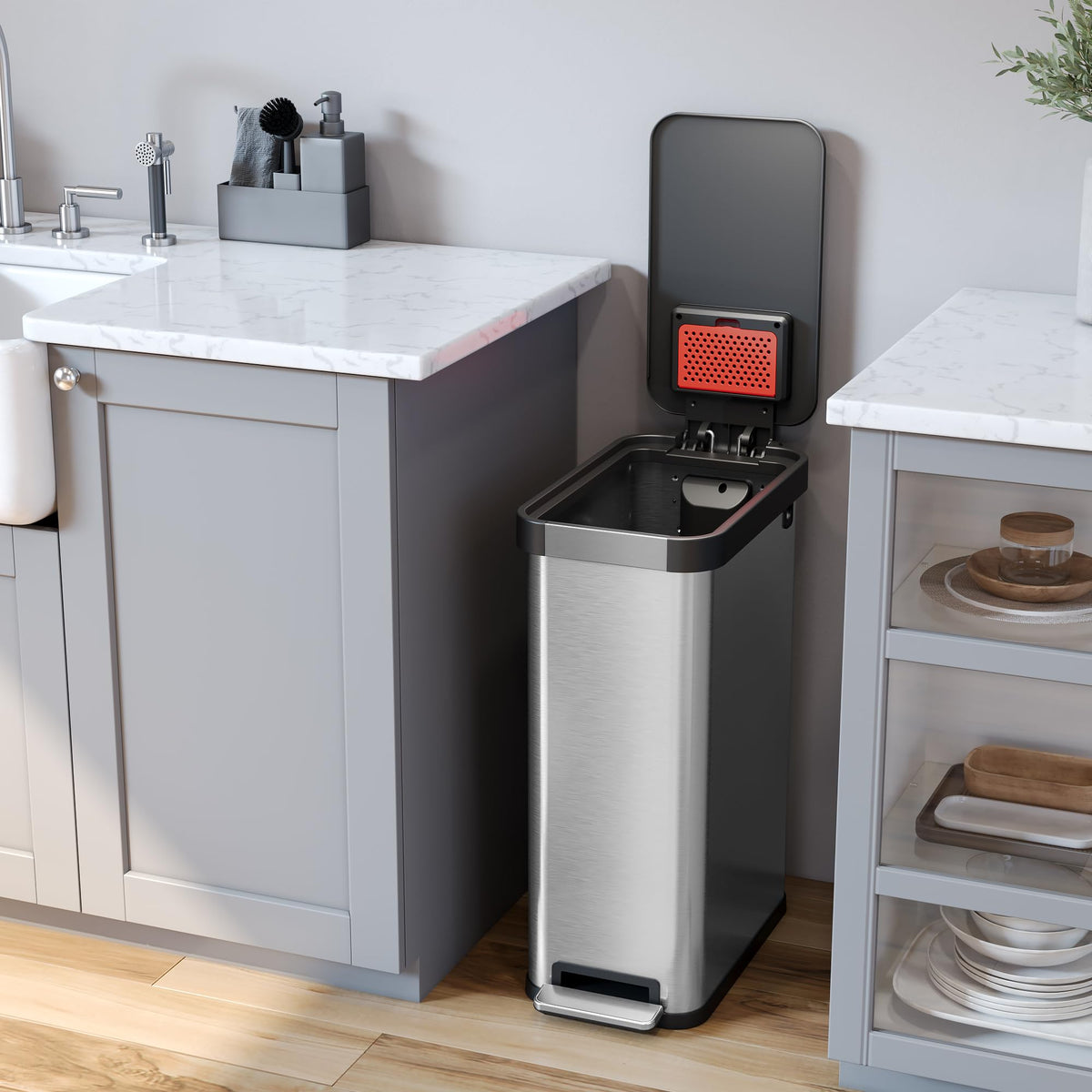 13.2 Gal / 50L Slim Step Pedal Kitchen Trash Can X456270