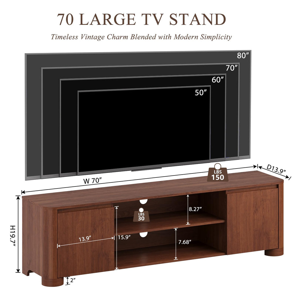 70" Walnut TV Stand E447768