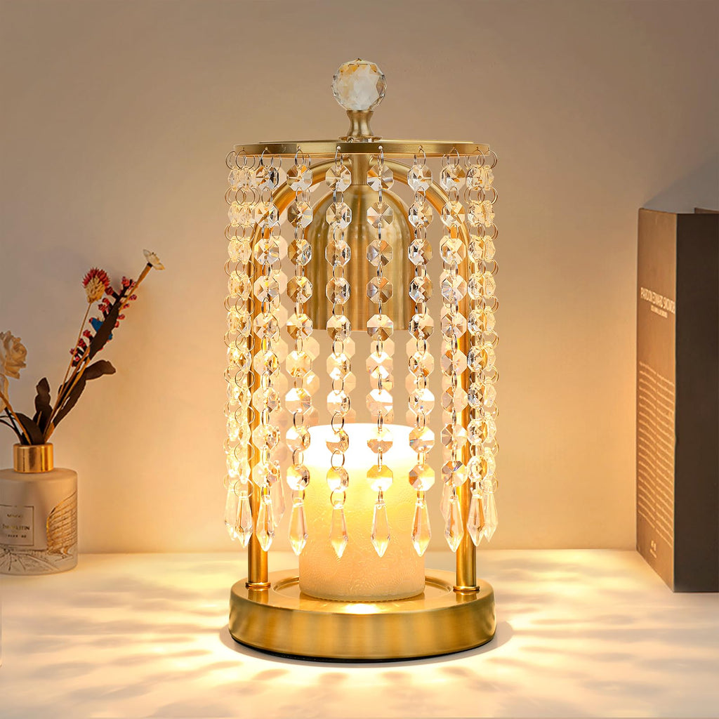 Gold Candle Warmer Lamp with Timer and Dimmer J981086