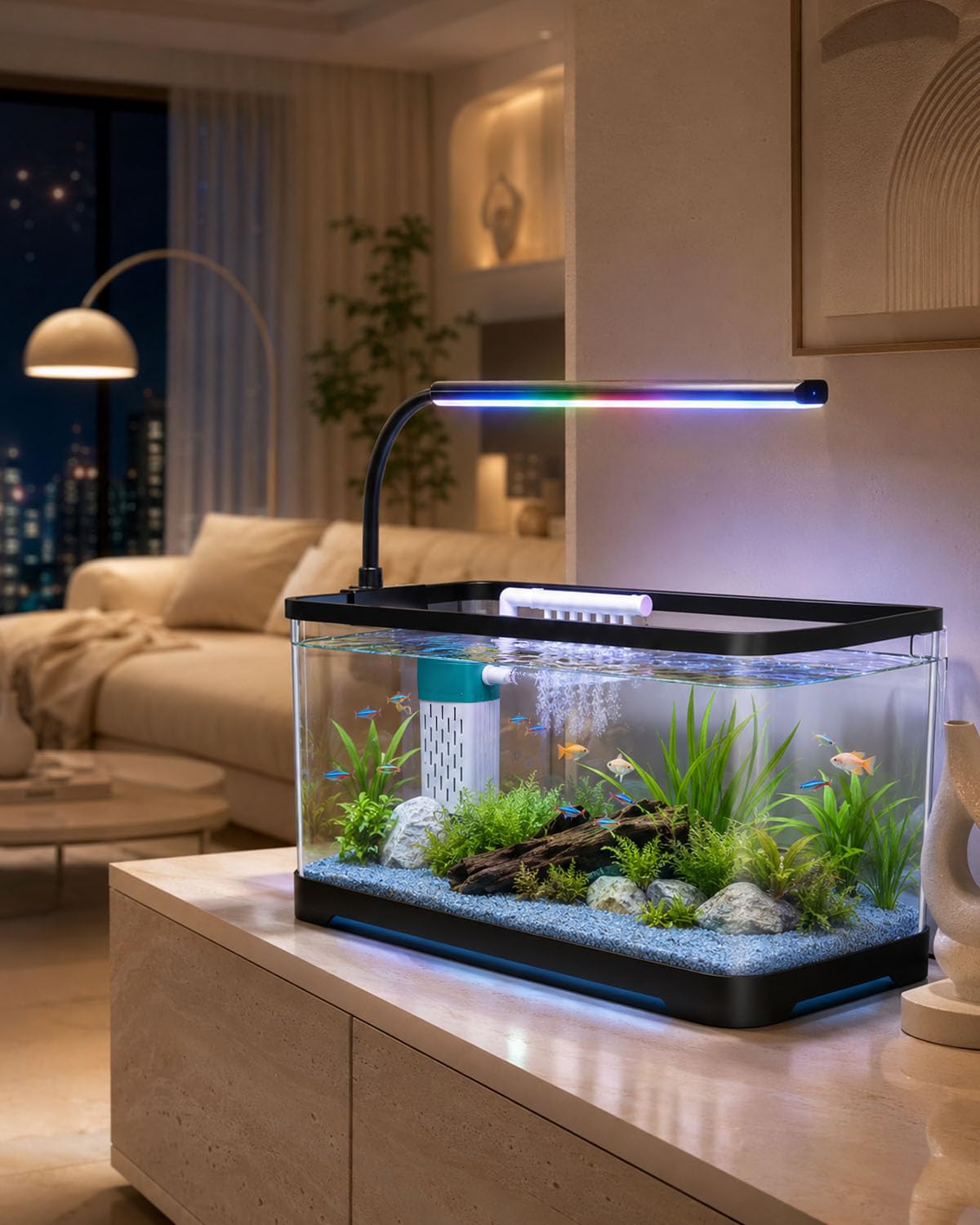 3 Gallon Acrylic Aquarium Starter Kit T5350
