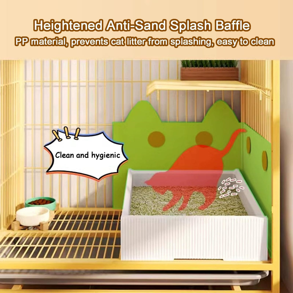 4-Tier Metal Wire Cat Cage with Litter Box and Hammock C896926
