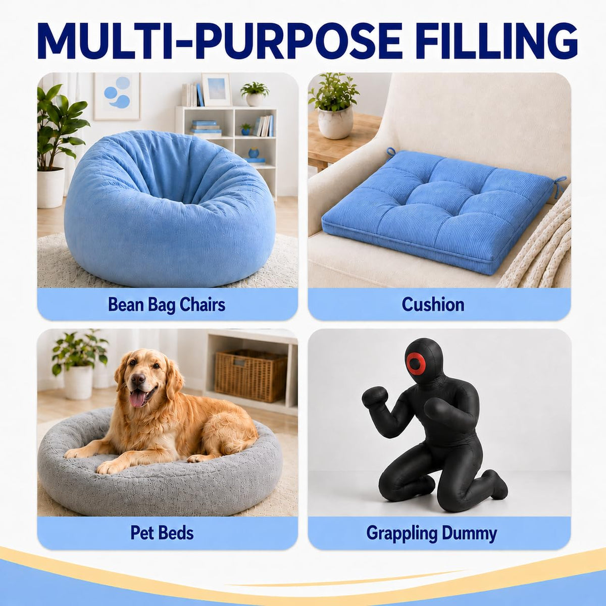 11lbs Shredded Memory Foam Bean Bag Filler D643