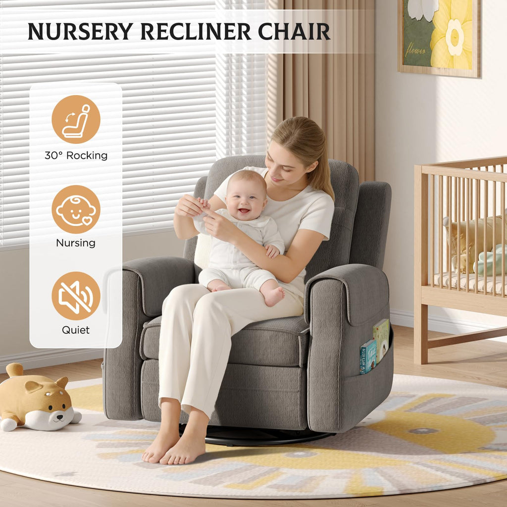 Faux Shearling Recliner Chair Grey V16388