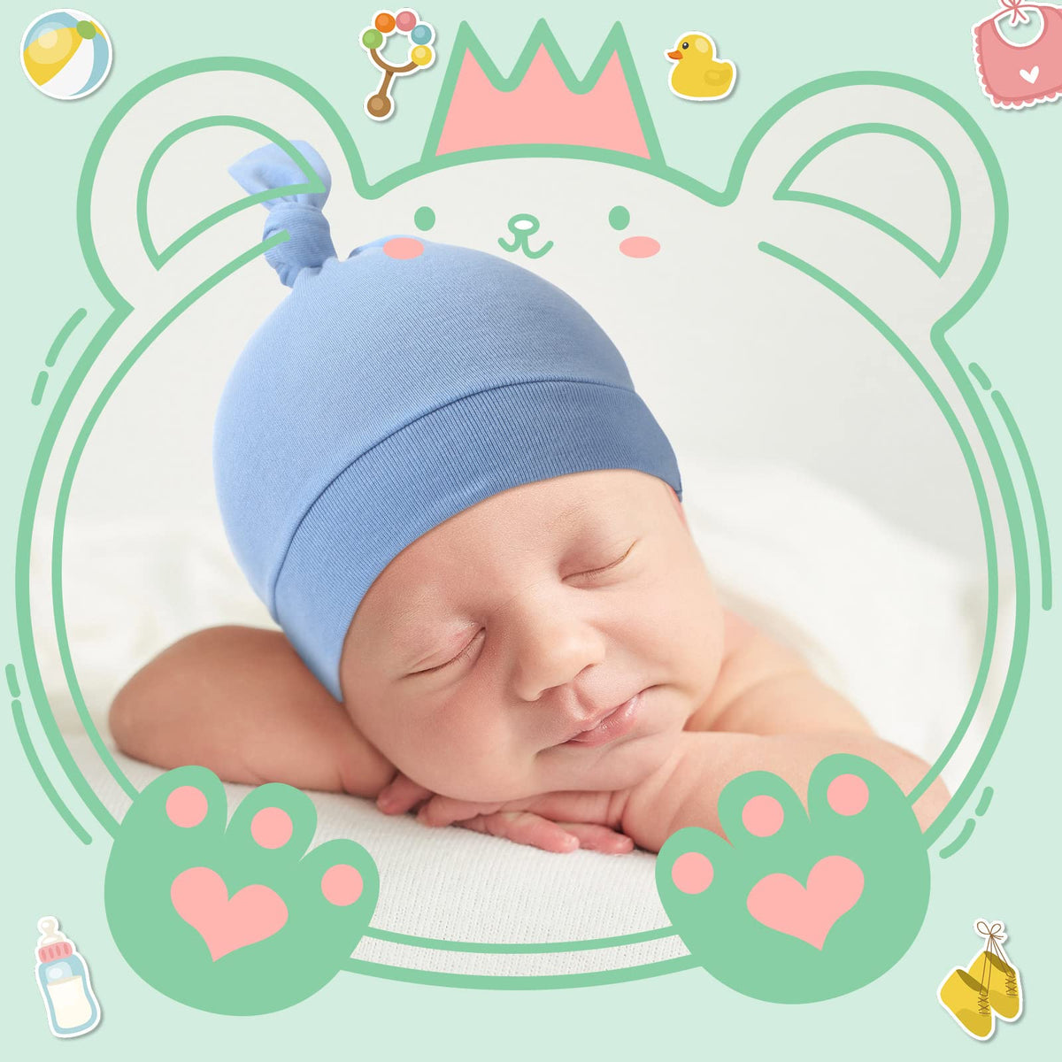 30 Pack Newborn Knot Beanie Hats T415790